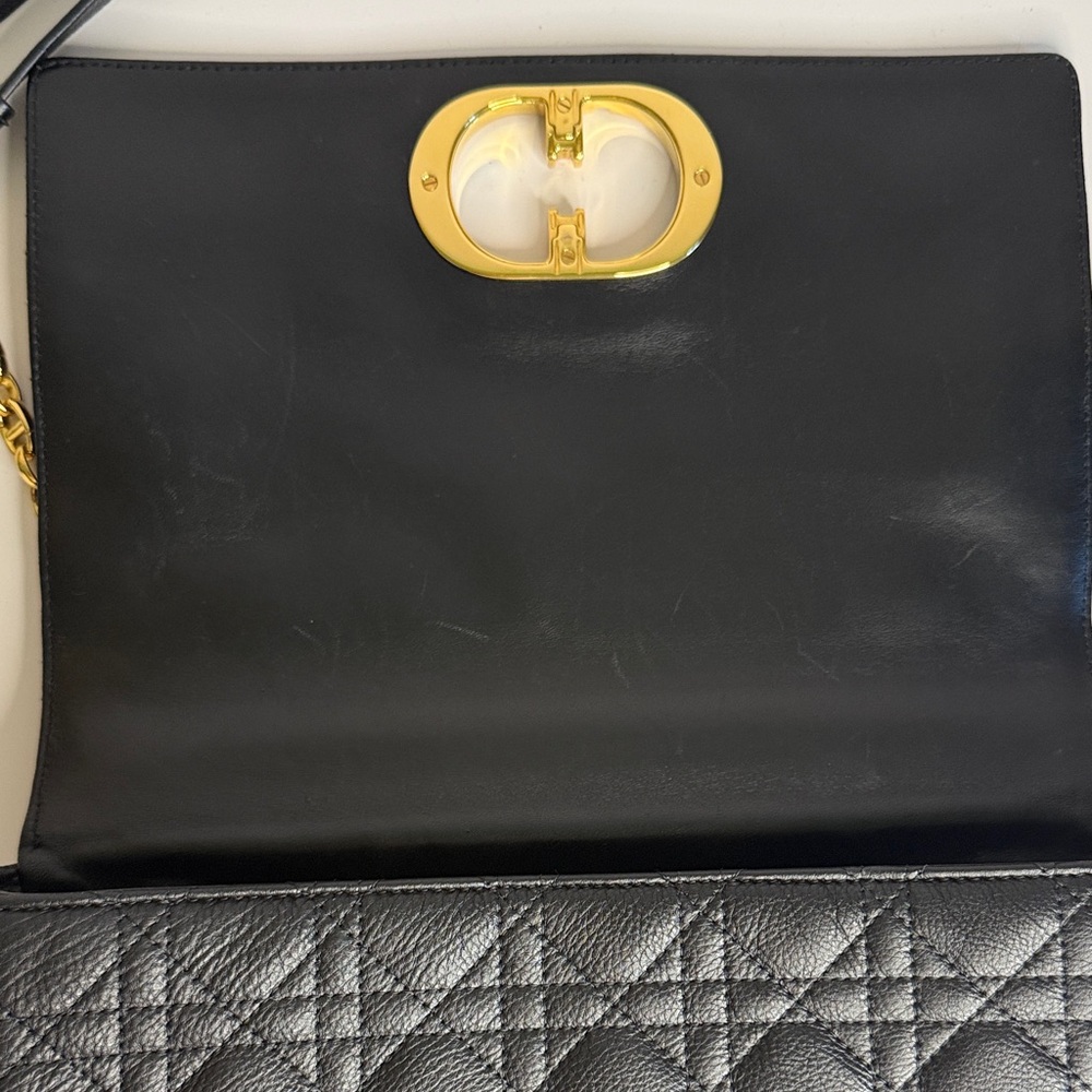 Dior Large Caro Black Cannage Shoulder Bag with Gold Chain - Picture 13 of 16